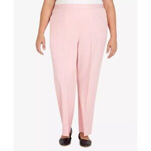 Alfred Dunner Soft Spoken Sateen Pull On Pants - Pink - 22W Proportioned Short
